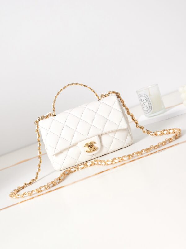 MINI SACCA CHANEL A RABAT BLANC